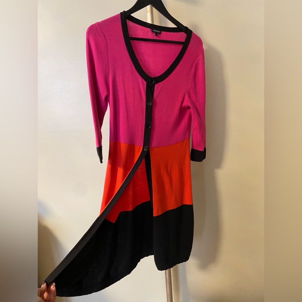 Jaeger Color Block Cardigan - image 1